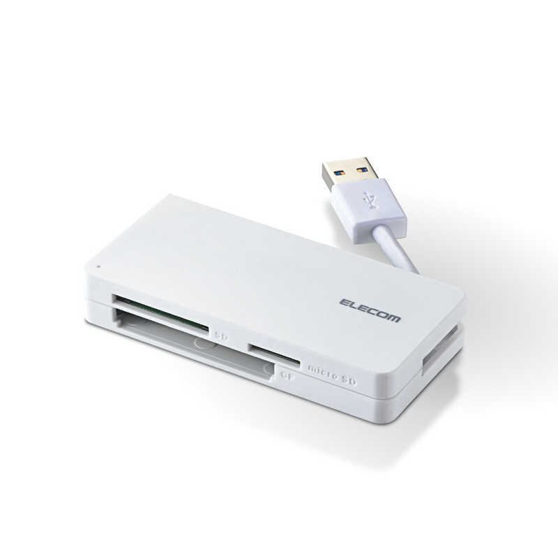 エレコム　ELECOM エレコム　ELECOM USB3.0対応メモリカードリーダ(ケーブル収納タイプ)(ホワイト) MR3-K012WH MR3-K012WH