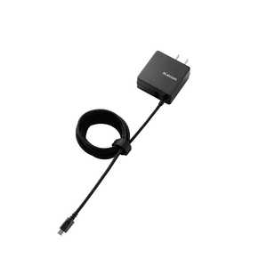 エレコム　ELECOM [micro USB/USB給電]ケーブル一体型AC充電器+USBポート 2A (1.5m/1ポート･ブラック) MPA-ACMCC156SBK