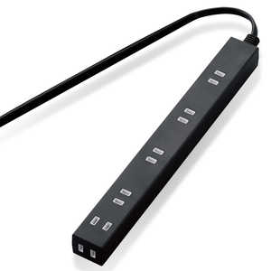 エレコム ELECOM ほこり防止シャッター付きスリム電源タップ(幅広・2ピン式・6個口・2.0m) T-NSL-2620BK (ブラック) エレコム ELECOM ほこり防止シャッター付きスリム電源タップ(幅広・2ピン式・6個口・2.0m) T-NSL-2620BK (ブラック)