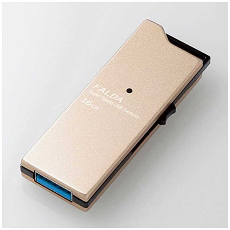 エレコム　ELECOM エレコム　ELECOM USBメモリー 16GB USB3.0 スライド式  MF-DAU3016GGDゴｰルド MF-DAU3016GGDゴｰルド