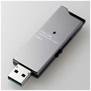 エレコム ELECOM USBメモリー 64GB USB3.0 スライド式 MF-DAU3064GBKブラック