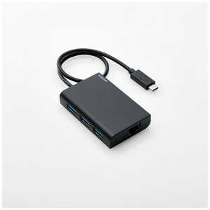 エレコム　ELECOM 0.3m[USB-C オス→メス LAN/USB-Ax3]3.1変換アダプタ ブラック EDC-GUC3HB