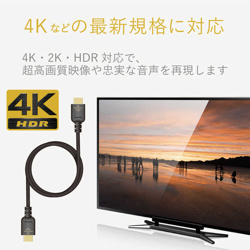 エレコム　ELECOM エレコム　ELECOM HDMIケーブル ブラック [1m /HDMI⇔HDMI /スタンダードタイプ /4K対応] BIC-HDMIP10BK BIC-HDMIP10BK