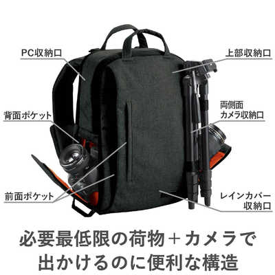 エレコム DGB-S038 off toco Mサイズ ブラック 2STYLEカメラバックパック(ハイグレード・Mサイズ) - DGB-S038BK