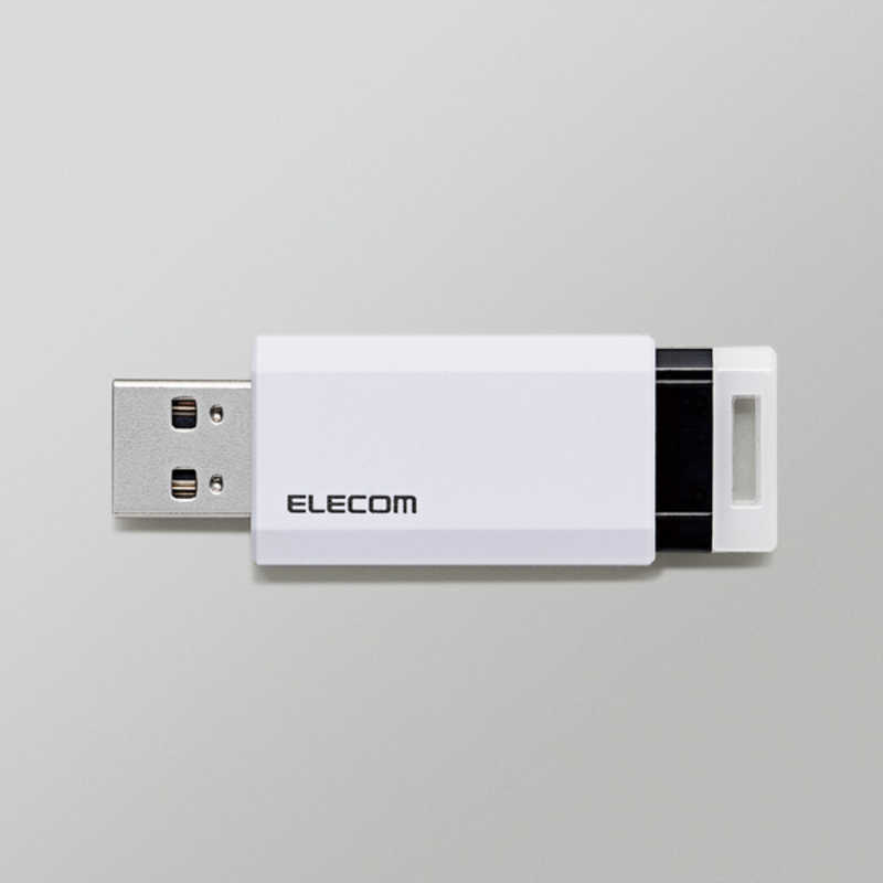 エレコム　ELECOM エレコム　ELECOM USBメモリー 64GB USB3.1 ノック式  MF-PKU3064GWH ホワイト MF-PKU3064GWH ホワイト