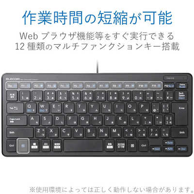 エレコム ELECOM キーボード ［有線 /USB］ ブラック TK-FCP096BK の