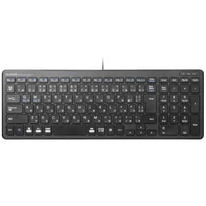 エレコム　ELECOM キーボード (Mac/Windows11対応) ［有線 /USB］ ブラック TK-FCP097BK