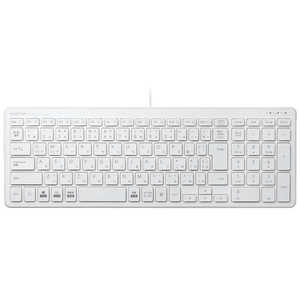 エレコム　ELECOM キーボード (Mac/Windows11対応) ［有線 /USB］ ホワイト TK-FCP097WH