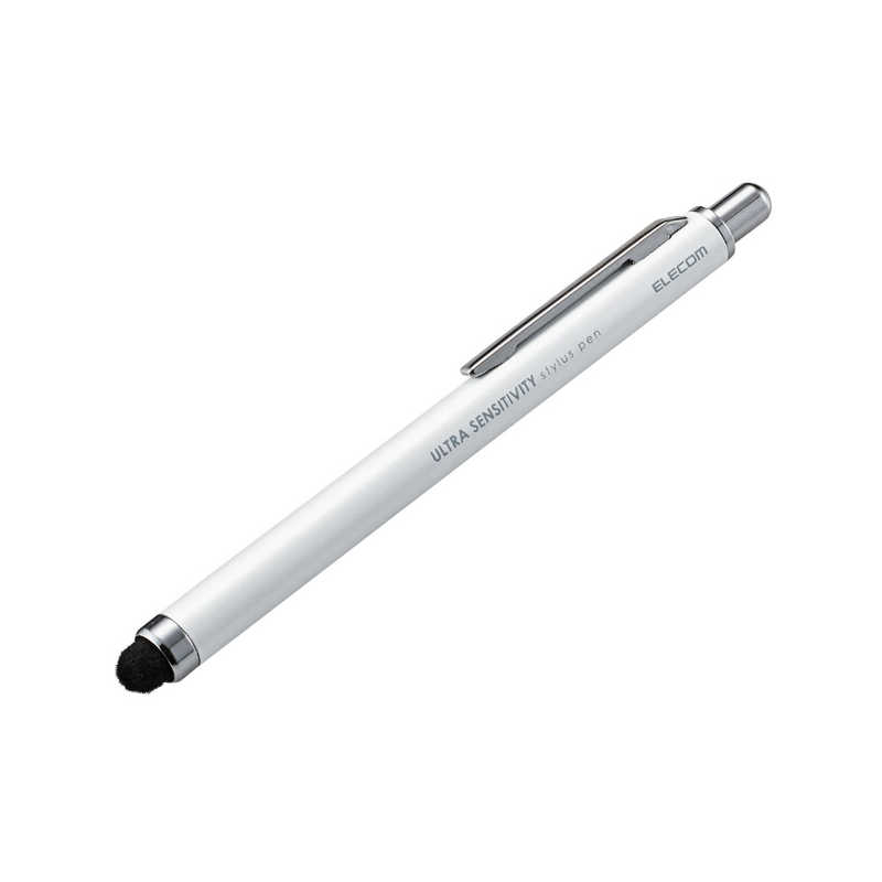 エレコム　ELECOM エレコム　ELECOM スマートフォン･タブレット用タッチペン 超感度タイプ ノック式 ホワイト P-TPCNWH P-TPCNWH