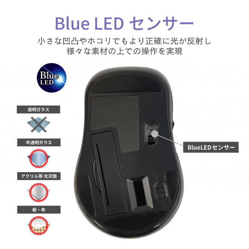 エレコム　ELECOM エレコム　ELECOM BlueLED/無線/静音/5ボタン/チルトホイール M-NK01DBS BK (ブラック) M-NK01DBS BK (ブラック)