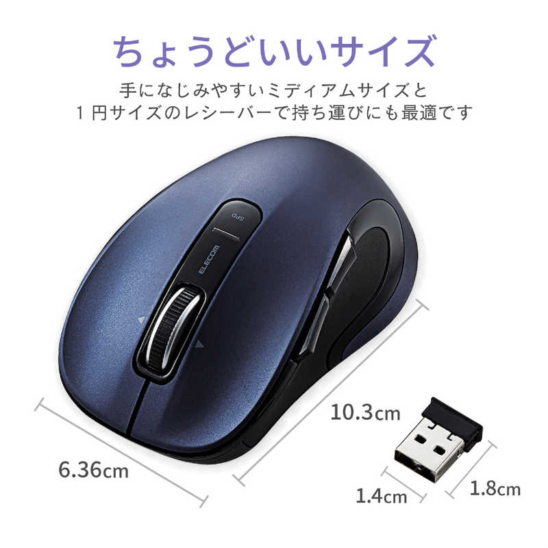 エレコム　ELECOM エレコム　ELECOM BlueLED/無線/静音/5ボタン/チルトホイール M-NK01DBS BU (ブルｰ) M-NK01DBS BU (ブルｰ)