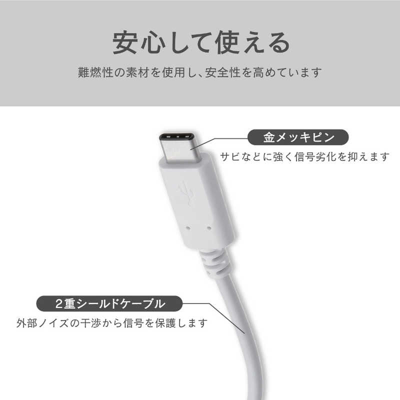 エレコム　ELECOM エレコム　ELECOM Type-C ケーブル 充電･転送 0.15m ホワイト MPA-XAC01NWH MPA-XAC01NWH