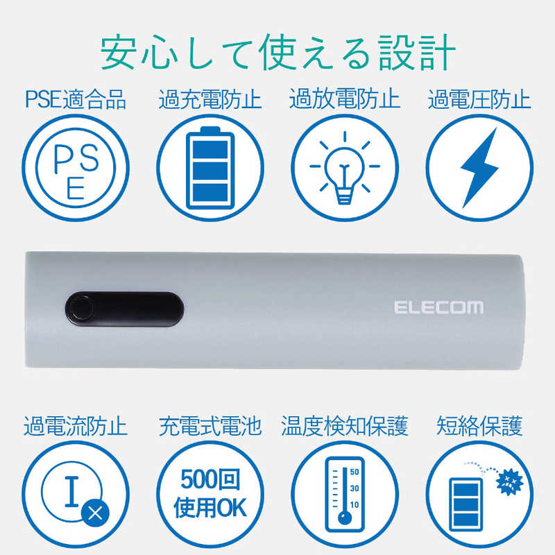 エレコム　ELECOM エレコム　ELECOM 電子たばこglo用モバイルバッテリー ET-GL01L-3200GY ET-GL01L-3200GY