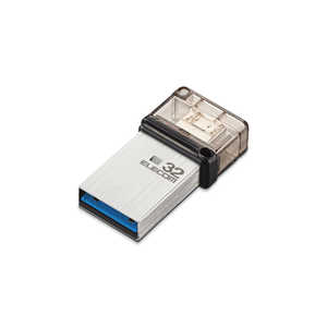 エレコム ELECOM USBメモリー[32GB/USB3.0+microUSB/キャップ式] MFSEU3032GSV