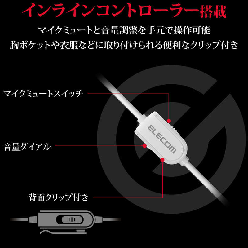 エレコム　ELECOM エレコム　ELECOM ゲーミングヘッドセット φ3.5mmミニプラグ/ヘッドバンドタイプ HS-G01WH HS-G01WH