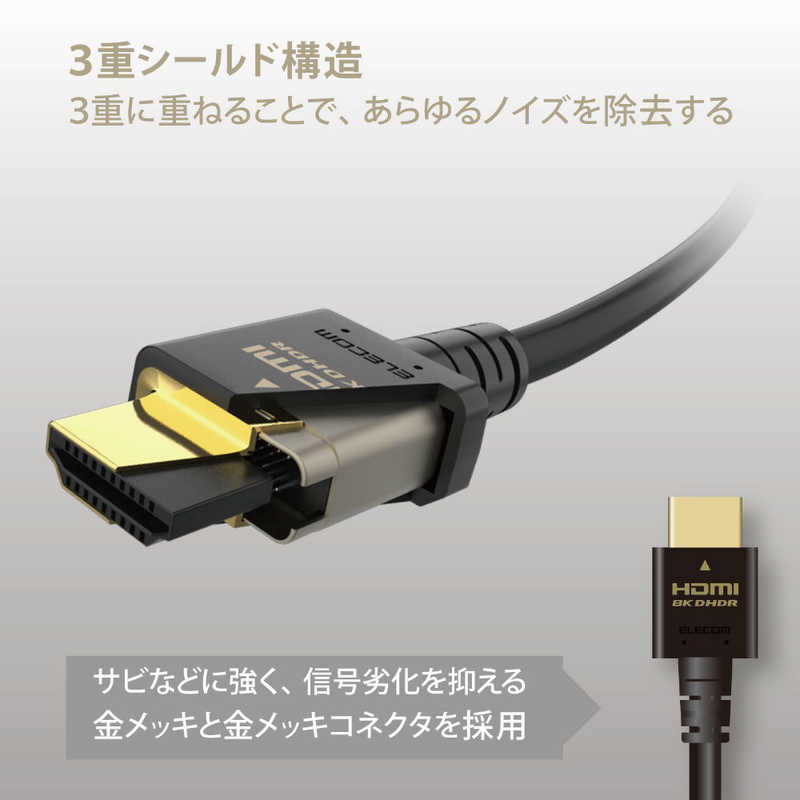 エレコム　ELECOM エレコム　ELECOM HDMIケーブル Ultra High Speed HDMI ブラック  [2m /HDMI⇔HDMI /スタンダードタイプ /8K・4K対応] DH-HD21E20BK DH-HD21E20BK