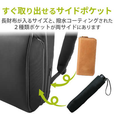 エレコム ELECOM バックパック/4気室モデル/撥水生地/USB充電ポート付 