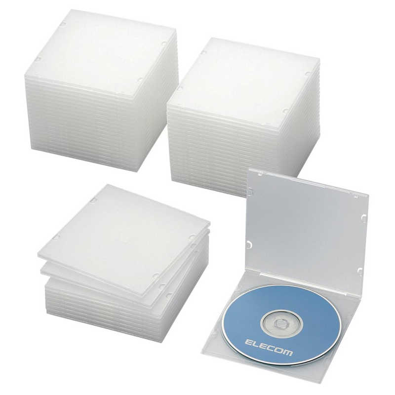 エレコム　ELECOM エレコム　ELECOM CD/DVD/Blu-ray対応収納スリムケース(1枚収納×50セット) CCD-JPCS50CR CCD-JPCS50CR