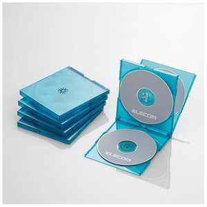 エレコム　ELECOM CD/DVD/Blu-ray対応標準ケース 4枚収納×5 クリアブルー CCD-JSCNQ5CBU