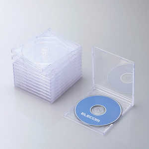 エレコム　ELECOM CD/DVD/Blu-ray対応収納ケース(1枚収納×10セット) CCD-JSCN10CR