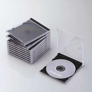 エレコム　ELECOM CD/DVD/Blu-ray対応収納ケース (1枚収納×10セット･ブラック) CCD-JSCN10BK