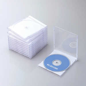 エレコム　ELECOM CD/DVD/Blu-ray対応収納ケース(1枚収納×10セット) CCD-JSCN10WH