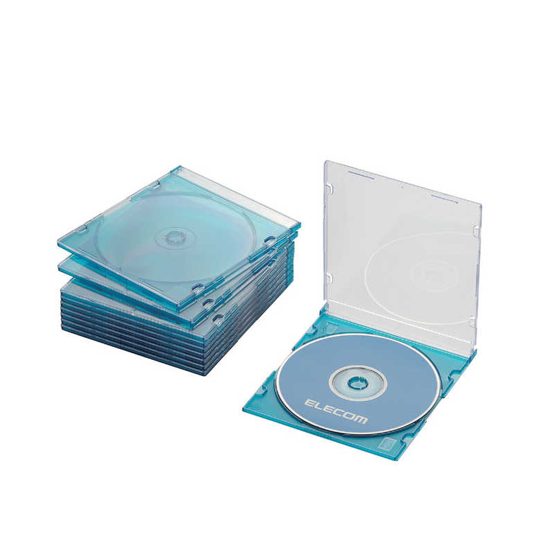 エレコム　ELECOM エレコム　ELECOM CD/DVD/Blu-ray対応収納スリムケース(1枚収納×10セット) CCD-JSCS10CBU CCD-JSCS10CBU