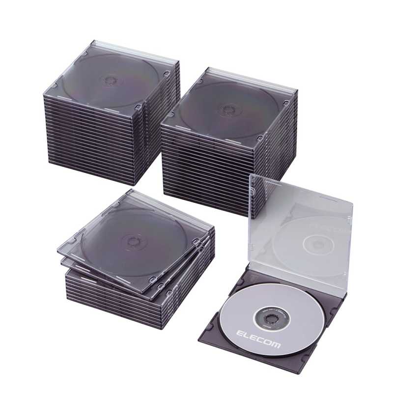 エレコム　ELECOM エレコム　ELECOM CD/DVD/Blu-ray対応収納スリムケース(1枚収納×50セット) CCD-JSCS50CBK CCD-JSCS50CBK