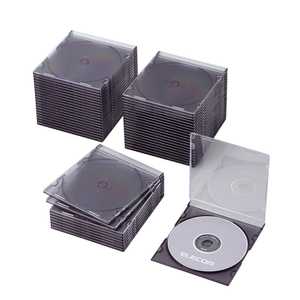 エレコム　ELECOM CD/DVD/Blu-ray対応収納スリムケース(1枚収納×50セット) CCD-JSCS50CBK