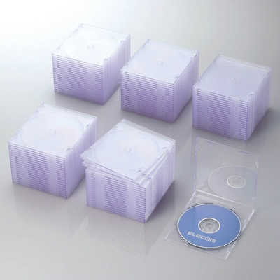 エレコム ELECOM CD/DVD/Blu-ray対応収納スリムケース (1枚収納×100