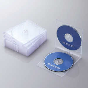 エレコム　ELECOM CD/DVD/Blu-ray対応収納スリムケース (2枚収納×10セット･クリア) CCD-JSCSW10CR