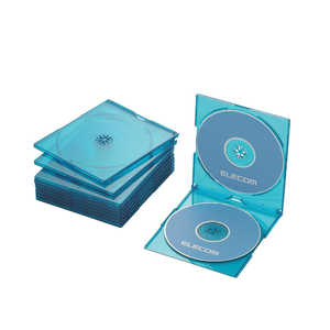 エレコム ELECOM CD/DVD/Blu-ray対応収納スリムケース(2枚収納×10セット) CCD-JSCSW10CBU エレコム ELECOM CD/DVD/Blu-ray対応収納スリムケース(2枚収納×10セット) CCD-JSCSW10CBU