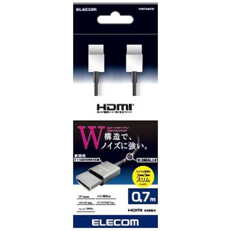 エレコム　ELECOM エレコム　ELECOM HDMIケーブル ブラック [0.7m /HDMI⇔HDMI /スリムタイプ /4K対応] DH-HD14SSD07BK DH-HD14SSD07BK