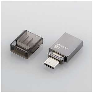 エレコム　ELECOM USBメモリ ダークグレー [16GB /USB3.0 /USB TypeA+microUSB /キャップ式] MF-SBU316GDG