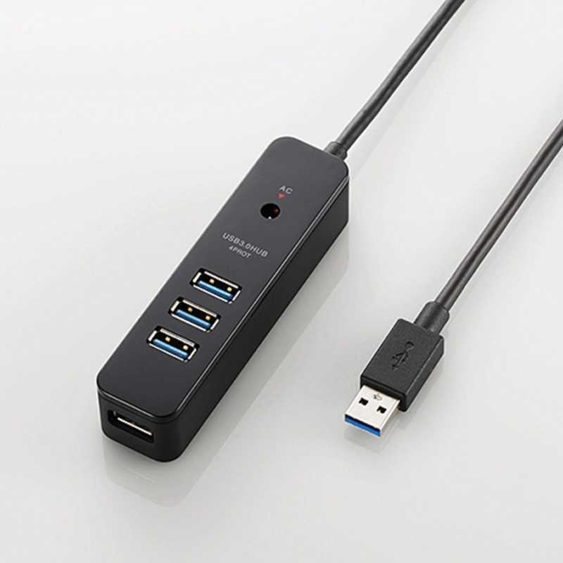 エレコム　ELECOM エレコム　ELECOM USB3.0ハブ(4ポートマグネット付き) U3H-T410SBK (ブラック) U3H-T410SBK (ブラック)