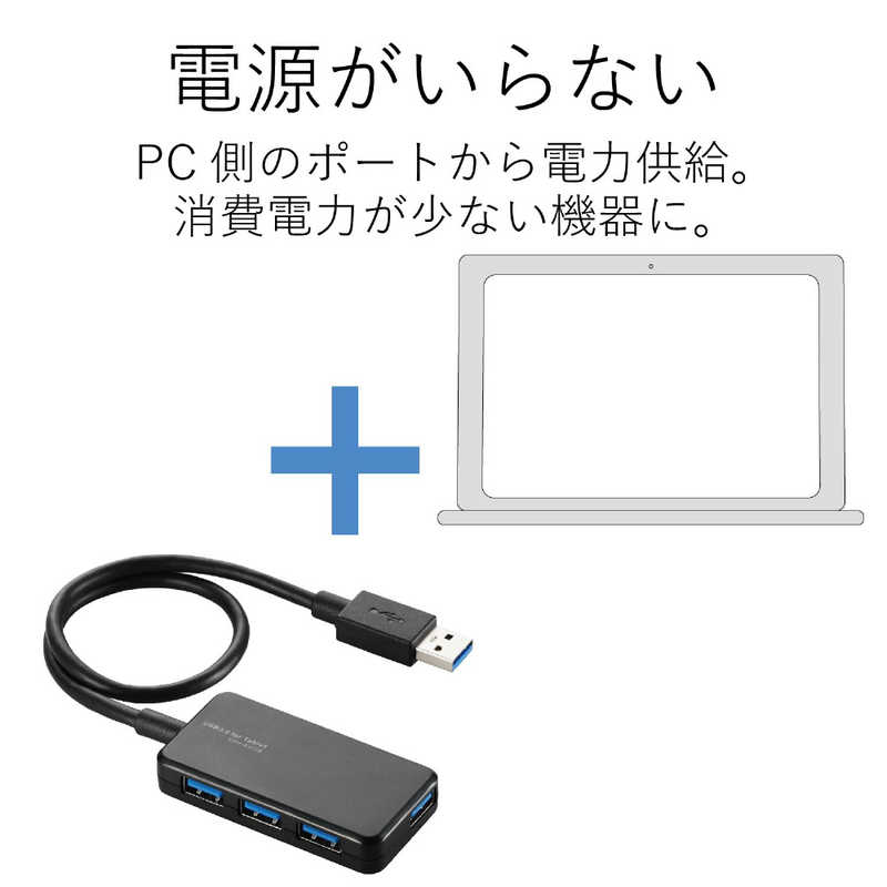 エレコム　ELECOM エレコム　ELECOM 4ポートUSB3.0ハブ U3HA-411B U3HA-411B