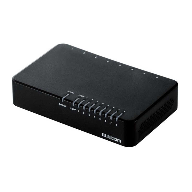 エレコム　ELECOM エレコム　ELECOM スイッチングハブ｢8ポート･100/10Mbps･ACアダプタ｣プラスチック筐体 EHC-F08PA-B EHC-F08PA-B