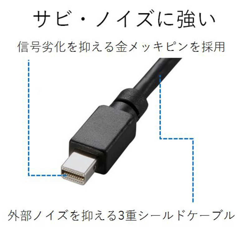 エレコム　ELECOM エレコム　ELECOM 1.0m｢Mini DisplayPort ⇔ D-sub15pin｣ケーブル AD-MDPVGA10BK AD-MDPVGA10BK