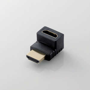 エレコム　ELECOM ｢HDMI → HDMI｣L字型アダプタ 上向き ブラック AD-HDAAB01BK