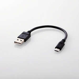 쥳 ELECOM 2Aб餫microUSB֥(0.1m) MPA-AMBY2U01BK