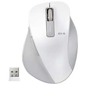 エレコム　ELECOM ワイヤレスBlueLEDマウス EX-G M-XGM10DBシリｰズ Mサイズ(5ボタン) M-XGM10DBWH