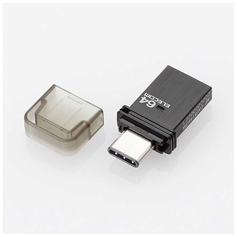 エレコム　ELECOM エレコム　ELECOM USBメモリー 64GB USB3.1 TypeA+ TypeC キャップ式  MF-CAU3164GBK MF-CAU3164GBK