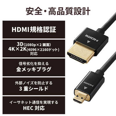 5個セット エレコム デジカメ用miniHDMIケーブル DGW-HD14SSM15BKX5 5個セット エレコム デジカメ用miniHDMIケーブル DGW-HD14SSM15BKX5 5