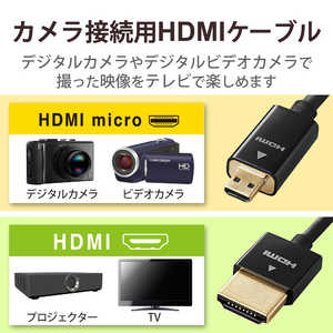 エレコム ELECOM カメラ接続用HDMIケーブル(HDMI microタイプ)1.5m DGW-HD14SSU15BK