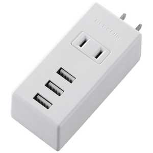 エレコム ELECOM USBタップ USBメスx3 ACx1 ケーブル無 縦向き MOT-U05-2132WH (ホワイト) エレコム ELECOM USBタップ USBメスx3 ACx1 ケーブル無 縦向き MOT-U05-2132WH (ホワイト)