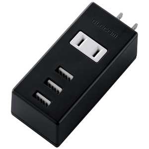 エレコム　ELECOM USBタップ USBメスx3 ACx1 ケｰブル無 縦向き MOT-U05-2132BK (ブラック)
