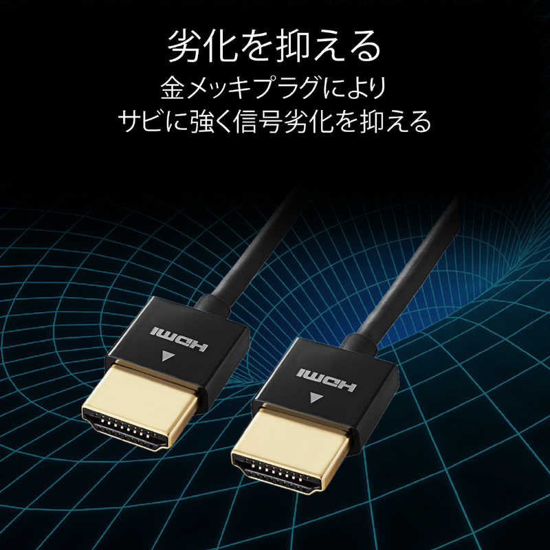 エレコム　ELECOM エレコム　ELECOM HDMIケーブル ブラック [1m /HDMI⇔HDMI /スリムタイプ] DH-HD14SS10BK DH-HD14SS10BK