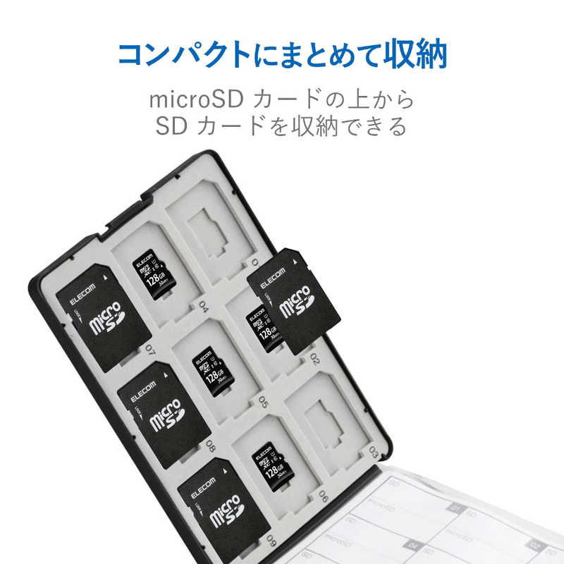 エレコム　ELECOM エレコム　ELECOM SD microSDメモリカードケース(SD 18枚+microSD 18枚･ブラック) CMC-SDCPP36BK CMC-SDCPP36BK