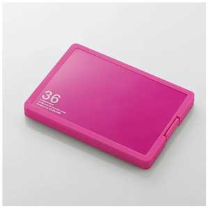 エレコム　ELECOM SD microSDメモリカードケース プラスチックタイプ  SD 18枚+microSD 18枚 (ピンク) CMC-SDCPP36PN