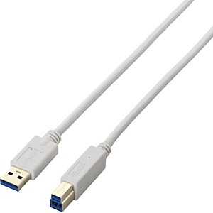 エレコム　ELECOM 3.0m USB3.0ケーブル 【A】⇔【B】3重シールドケーブル(ホワイト) USB3-AB30WH